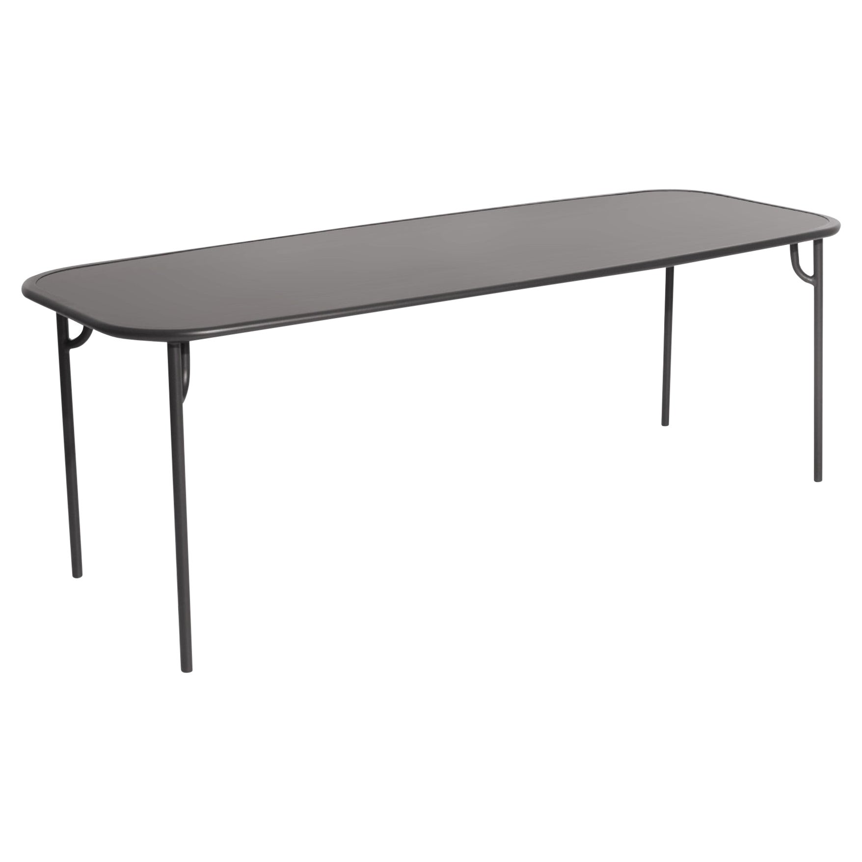 Petite Friture Week-End Large Plain Rectangular Dining Table in Anthracite For Sale