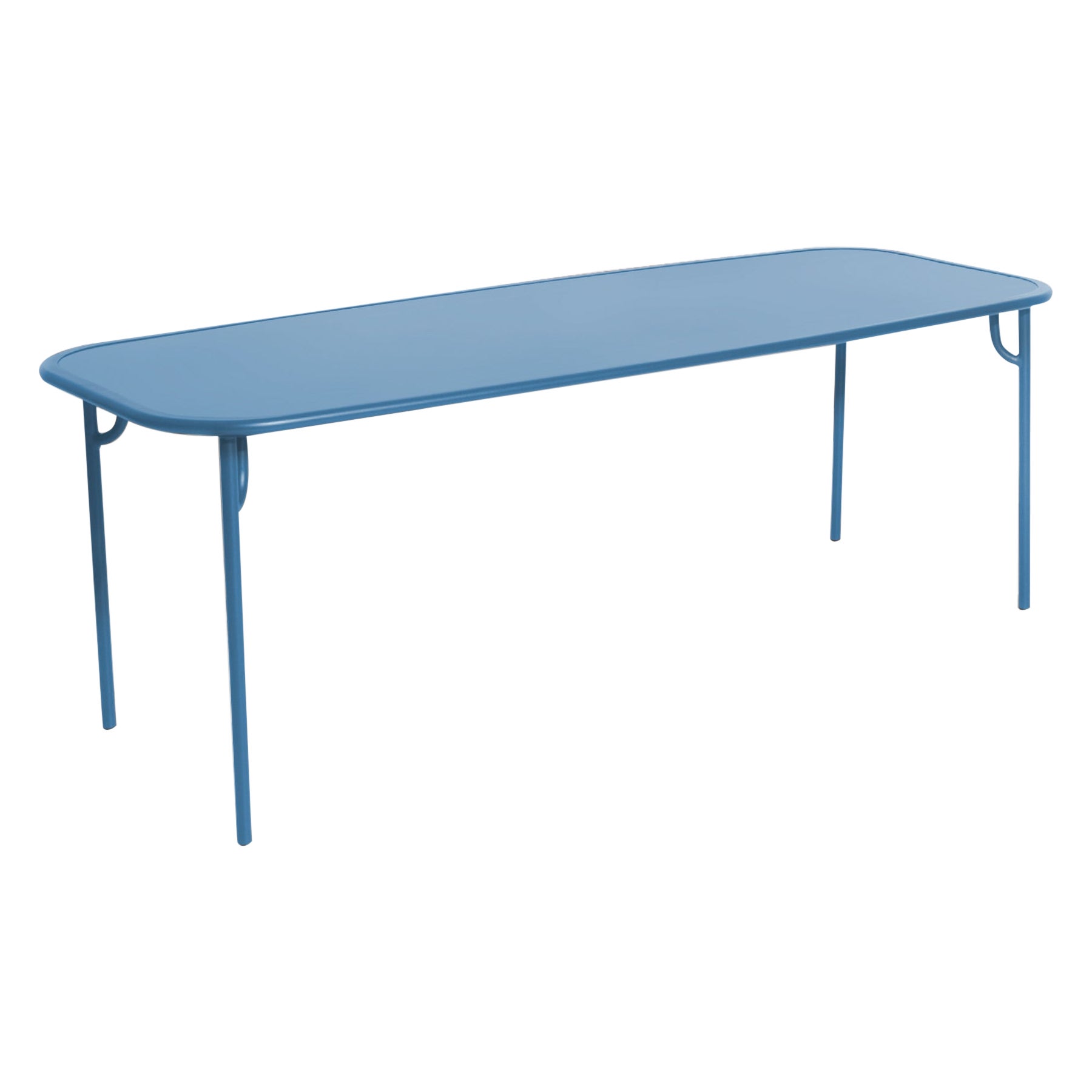 Petite Friture Week-End Large Plain Rectangular Dining Table in Azur Blue