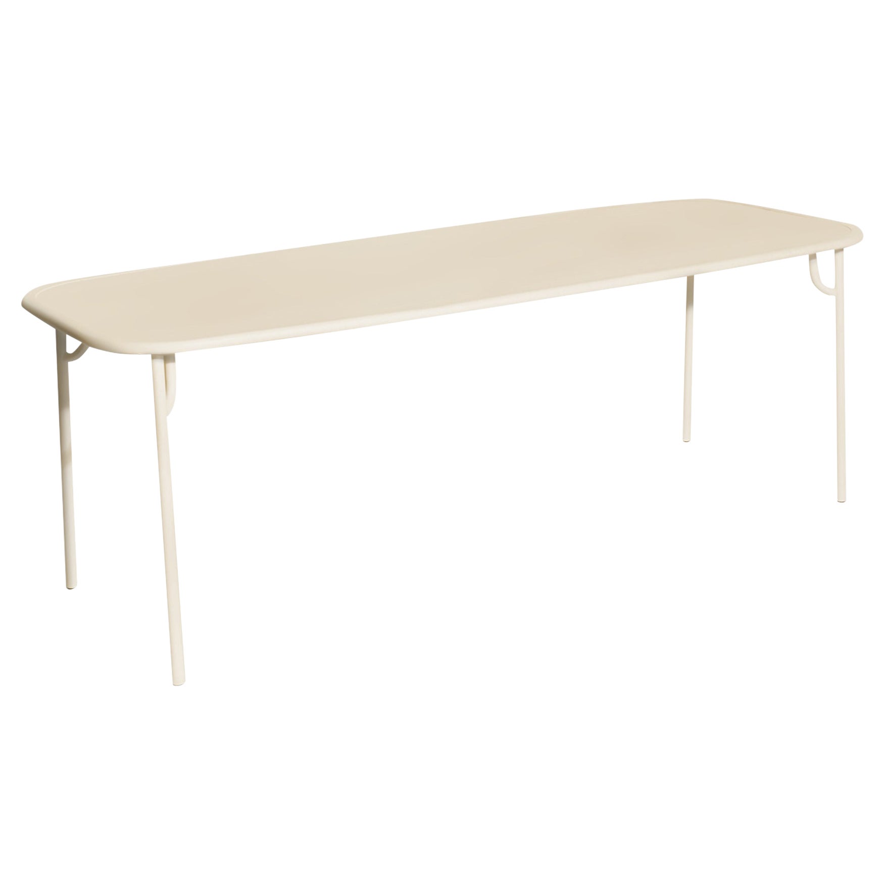 Petite table à manger rectangulaire simple Week-end en aluminium ivoire de Friture