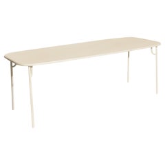 Petite Friture Week-End Large Plain Rectangular Dining Table in Ivory Aluminium