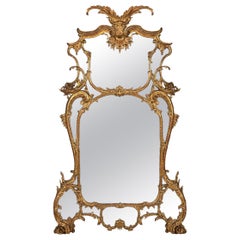 Antique 19th Century French Rococo Carved Giltwood Mirror, circa 1860