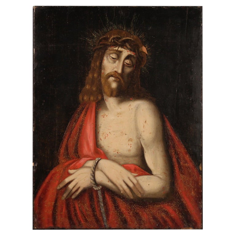 Siglo XVIII Óleo sobre tabla España Pintura religiosa antigua Ecce Homo,  1750 en venta en 1stDibs