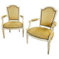 Pair of French Louis XIV Style Armchairs, Fauteuils, Maison Jansen Style, Pegged