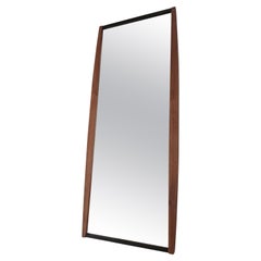 Midcentury Long Teak Wall Mirror, Denmark, 1960s