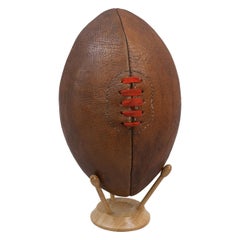 Ballon de rugby vintage en cuir super fin