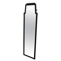 Art Deco Black Lacquer Tall Dressing Mirror  T
