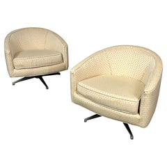 Pair of Mid-Century Modern Baughman Style Tub / Swivel / Lounge Chairs, American
