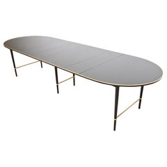 Paul McCobb Connoisseur Collection Black Lacquer and Brass Dining Table, 1950s