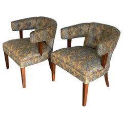 Vintage Midcentury Floating Arm Side Chairs, a Pair