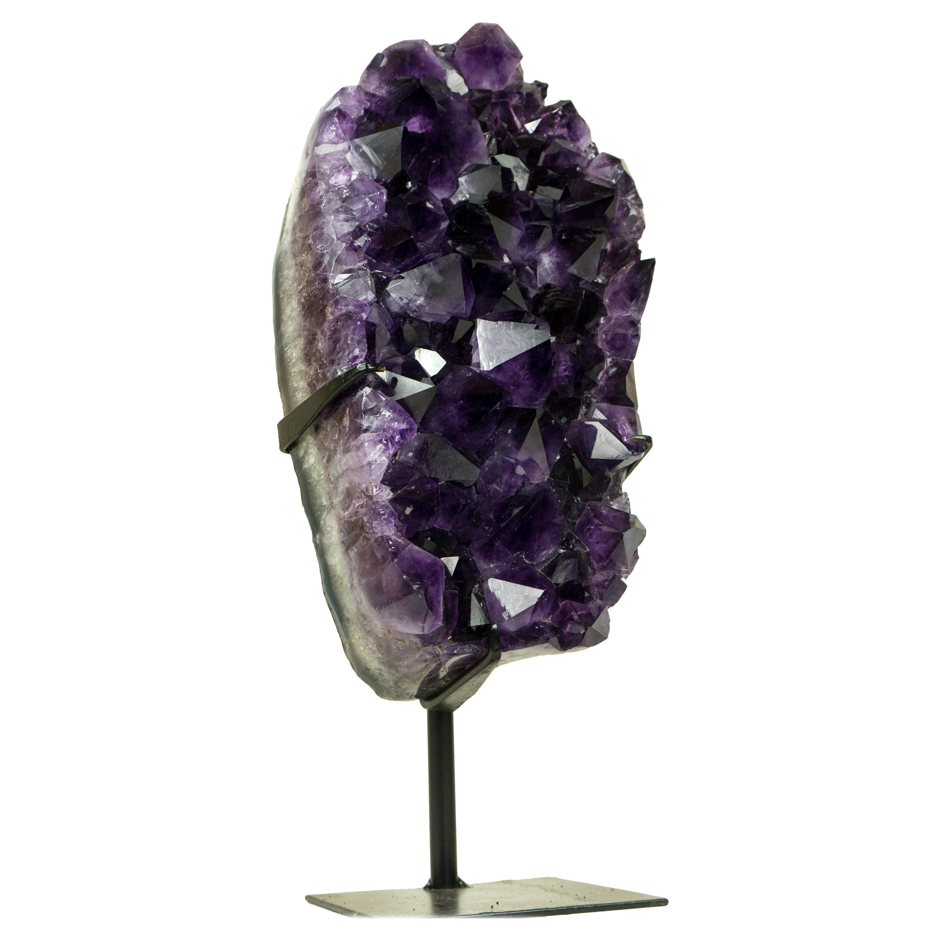 All Natural Amethyst Geode Cluster with World-Class Grape Purple Amethyst Druzy For Sale