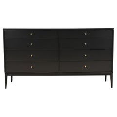 Paul McCobb Planner Group Black Lacquered Eight-Drawer Chest Of Drawers, Newly Refinished