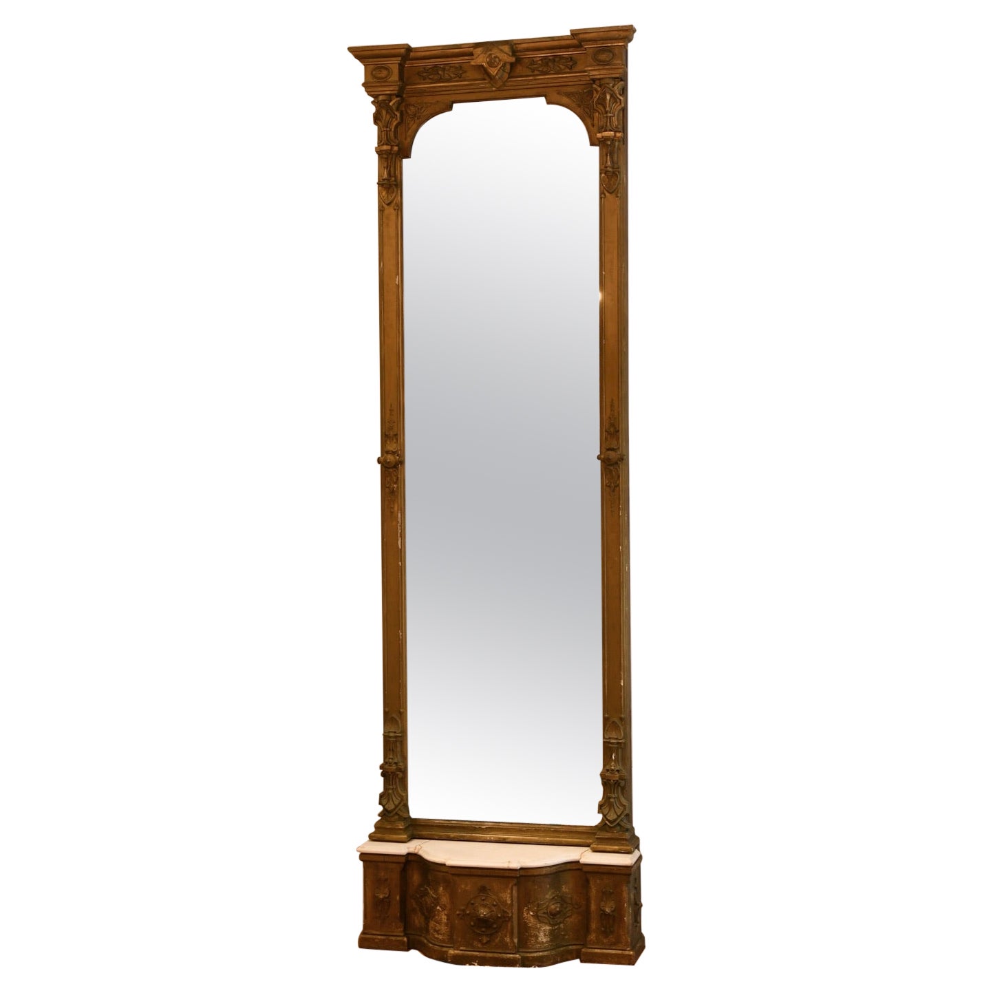 Antique Empire Style Pier Mirror For Sale