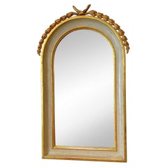Espejo italiano pintado y de madera dorada