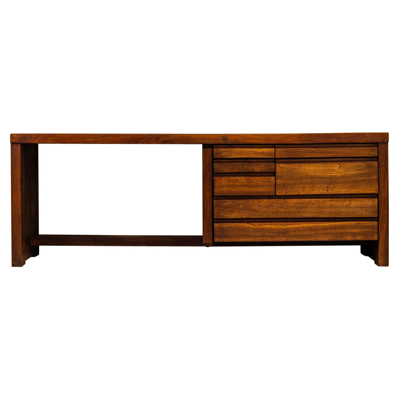 Pierre Chapo 'R05' Dressing Table in Walnut, France 1960s For Sale
