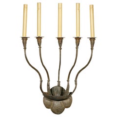 Custom Hand Forged Iron "Fisher" Sconce with Five Lights