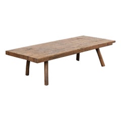 Antique Large Rustic Coffee Table from Old Work Table, Hungary, circa 1890