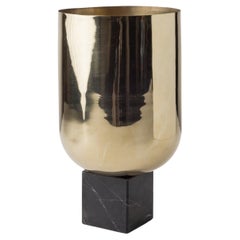 Nimbo-Vase aus Messing und schwarzem Marmor
