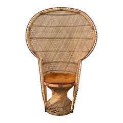 Used Bohemian Wicker Emanuelle Peacock Chair