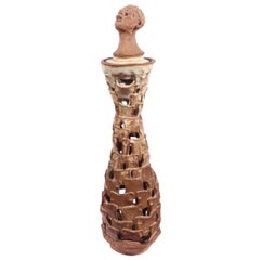 Brutalist Sculptural Ceramic Lidded Vase
