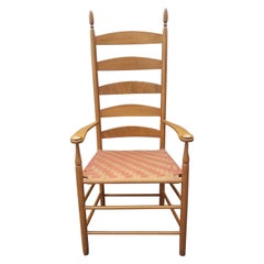  Shaker Vintage Maple Slat High Back Captain Chair with Webbed Seat