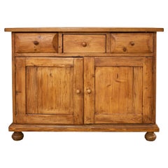 Vintage Country English Farmhouse Pine Buffet Server Cupboard