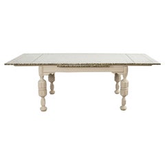 Vintage Elizabethan Style Dining Table Speckled by Artist Ira Yeager