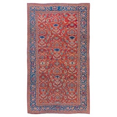 Collection Antique Persian Sultanabad Red Botanic Handmade Rug