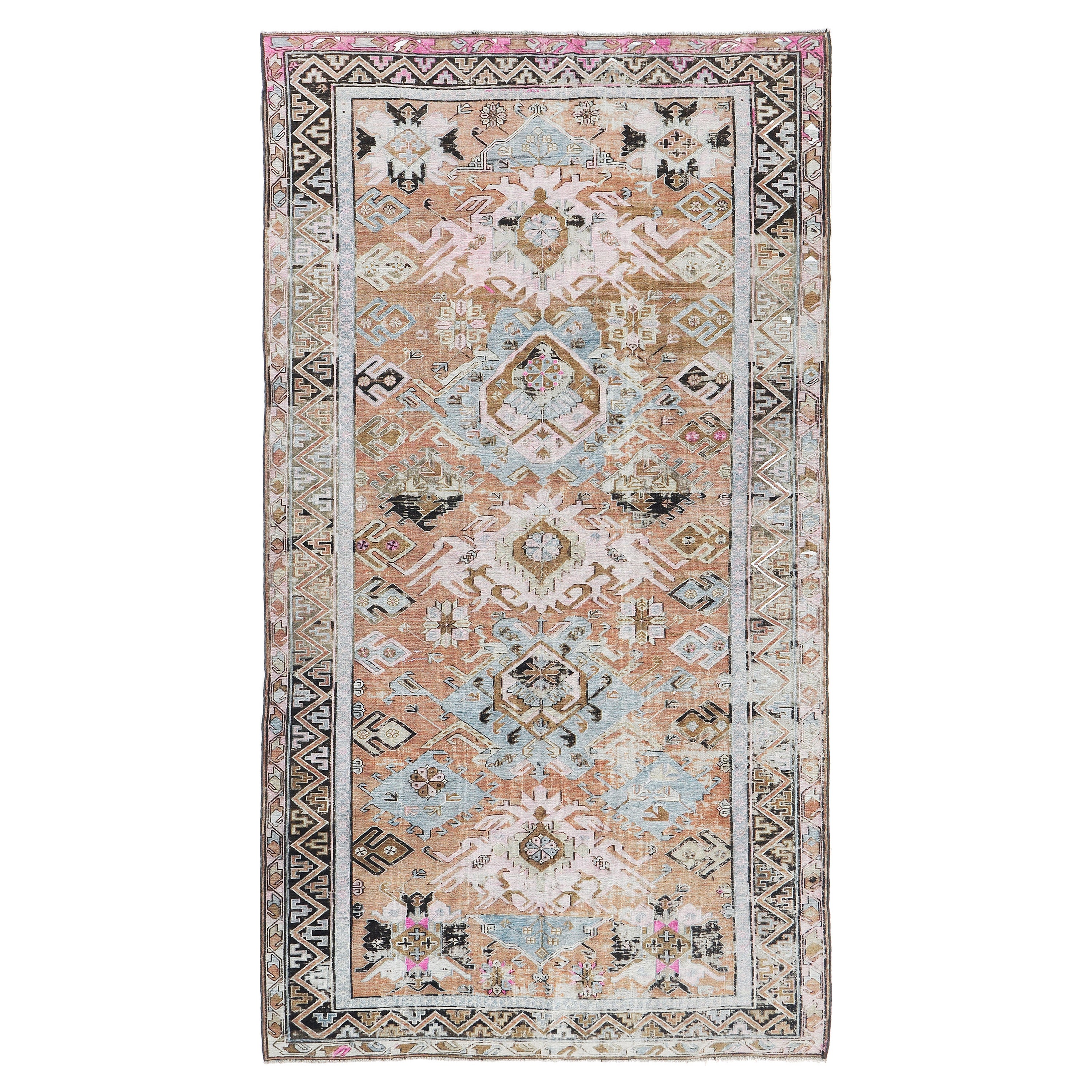 Antique Caucasian Tribal Soumak Rug For Sale