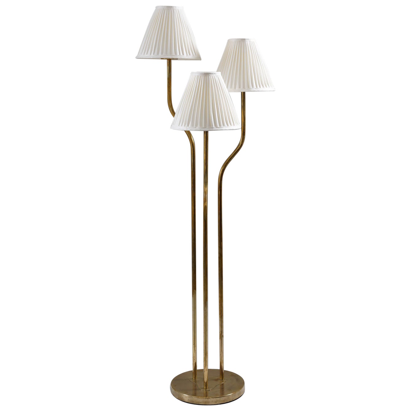 Swedish Modern Floor Lamp in Brass