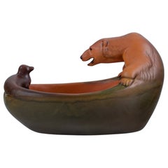 Ipsens, Denmark, Ceramic Bowl with Polar Bear and Seal