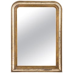 Antique Late 19th Century Pale Gold Northern French Louis Philippe Mirror