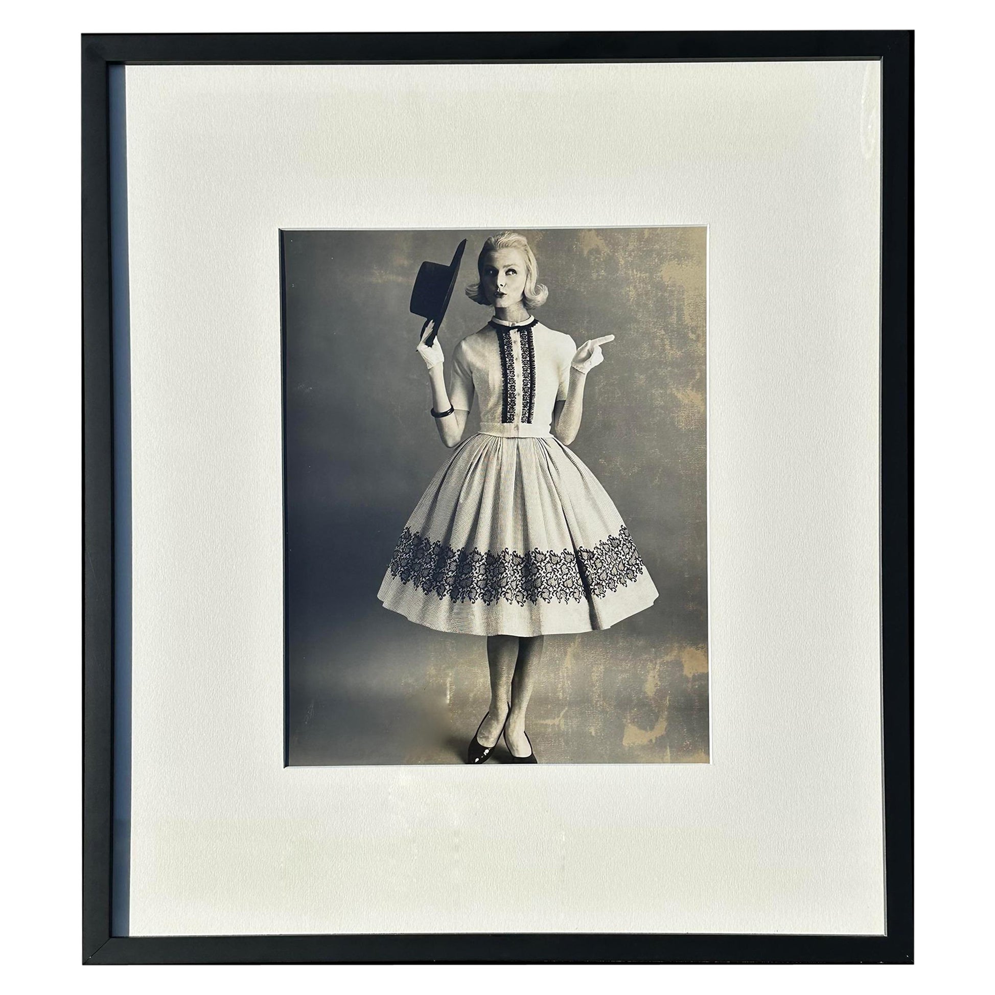Vintage 1950 Black and White Fashion Photograph
