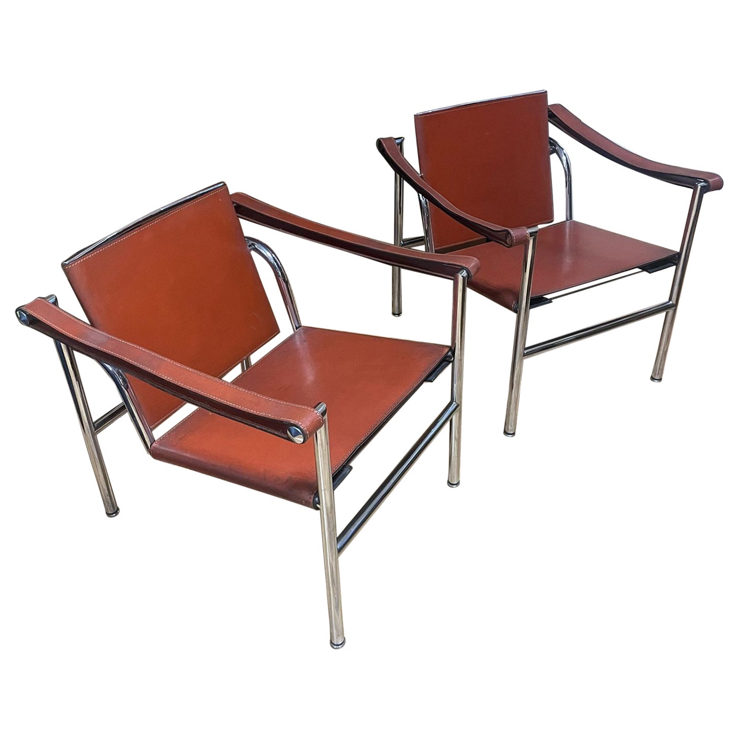 Paire de fauteuils LC1 par Le Corbusier pour Cassina, Italie, 1970