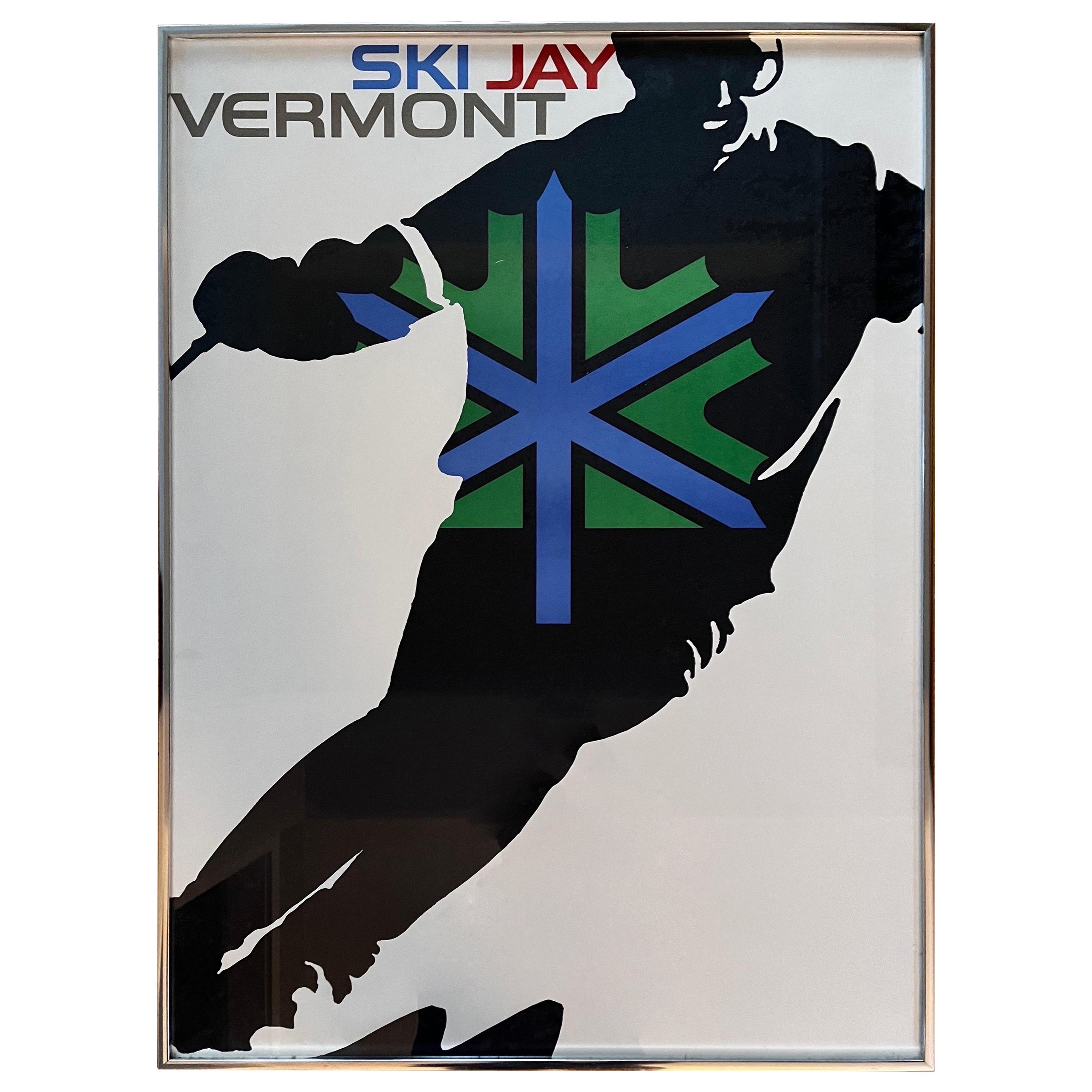 Affiche de ski vintage Jay Peak du Vermont (années 1980)