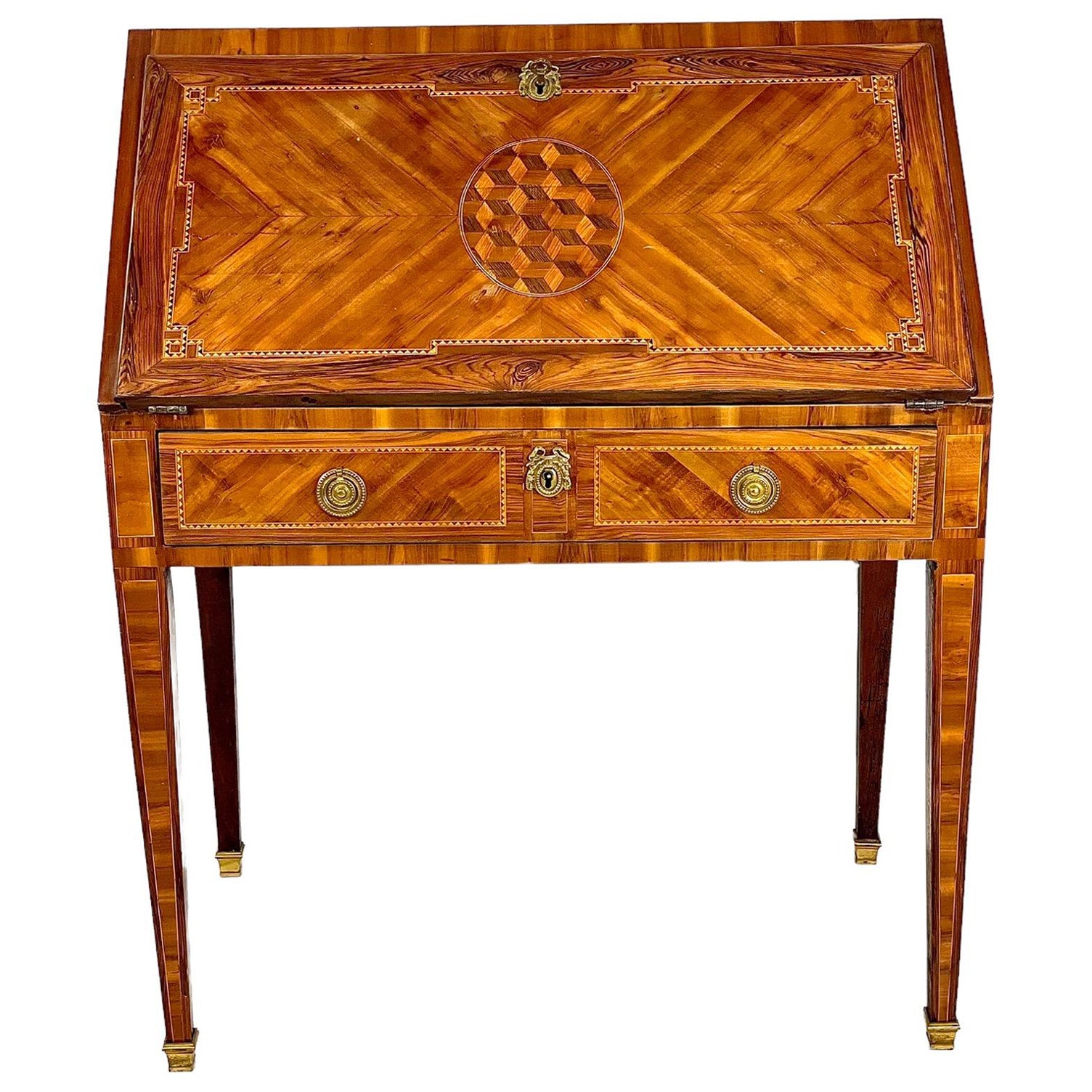 Bureau à Dos D'âne du XVIIIe siècle, de style Louis XVI, en France en vente