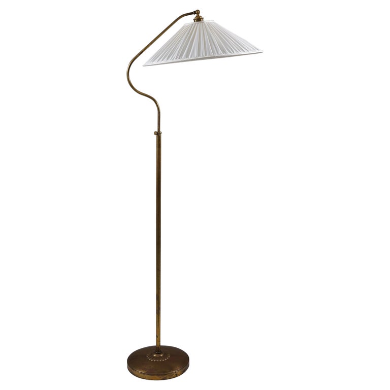 Swedish Brass Floor Lamp, 1940s