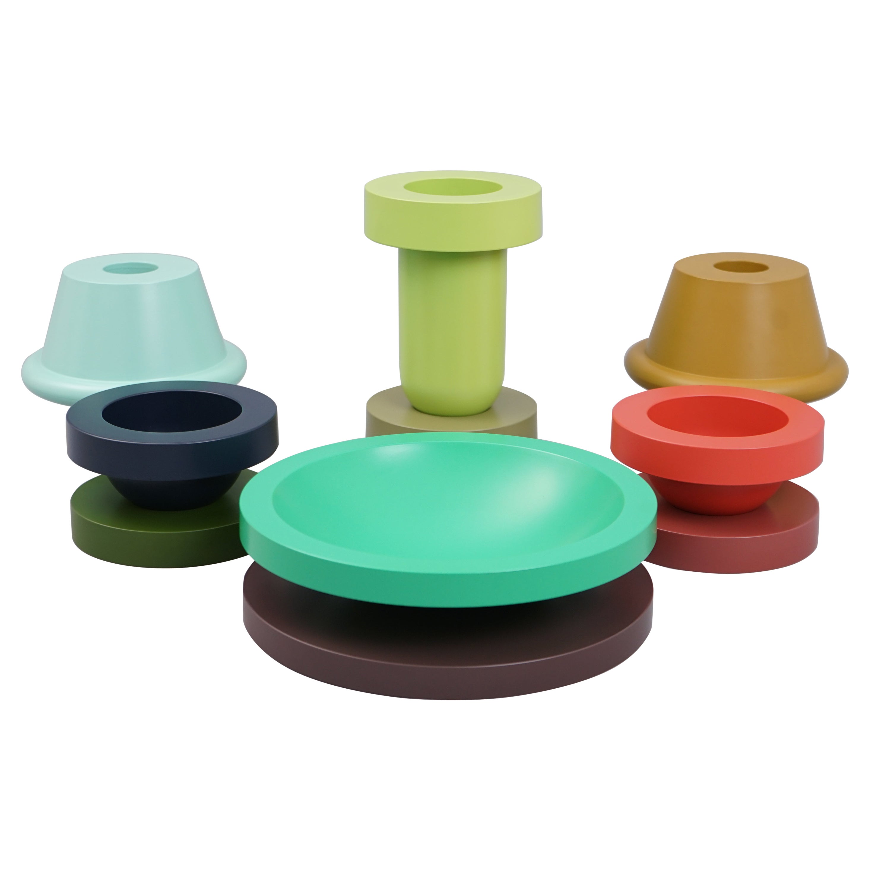 Vases Bowls by Ettore Sottsass for Marutomi, 1990s Set of 6