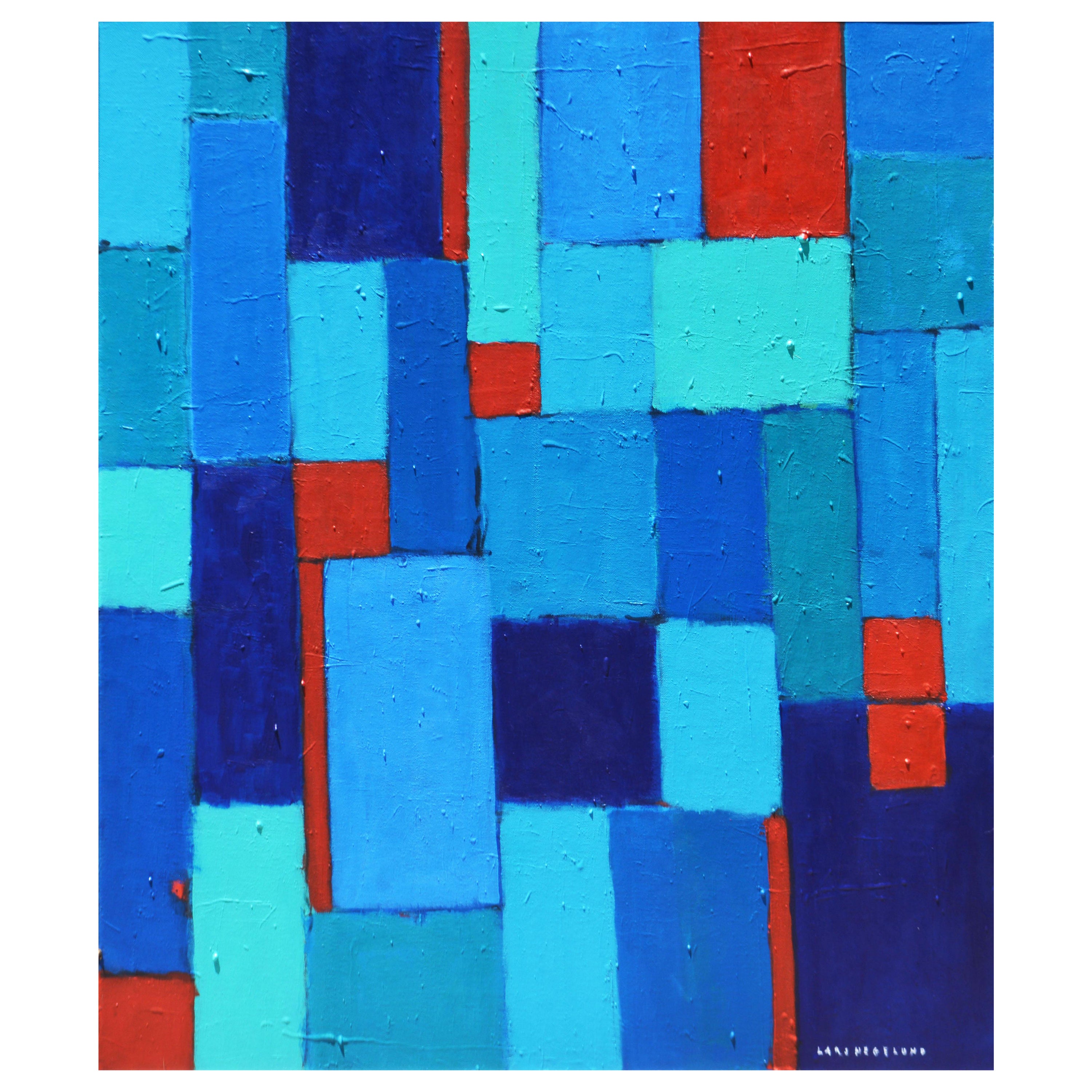 'Urban Landscape' Original Abstract Painting by Lars Hegelund, 30 x 36 in.