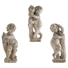 Used Italian Concrete Garden Cherub Statues