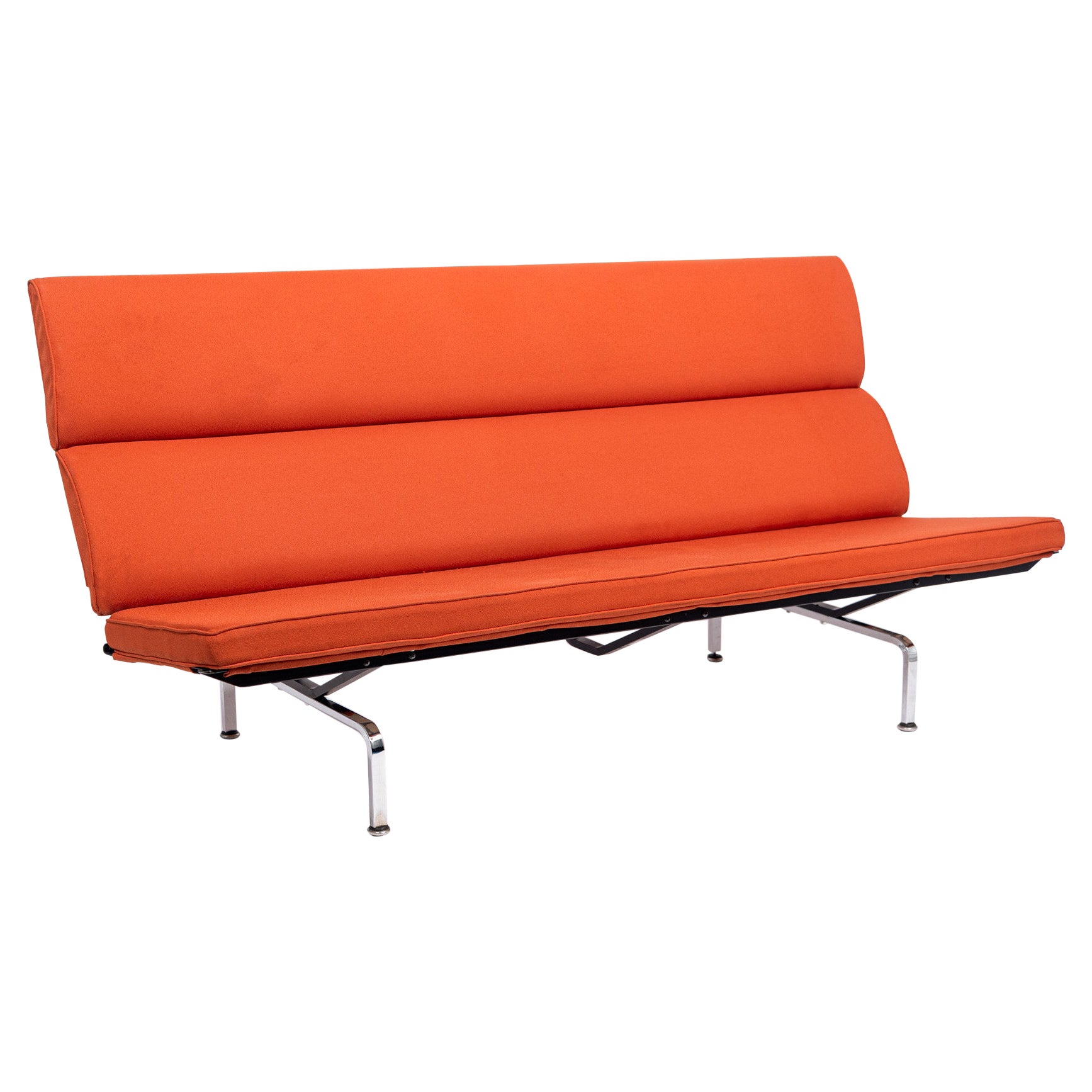 1970s Midcentury Orange Sofa Compact by Charles & Ray Eames for Herman Miller
