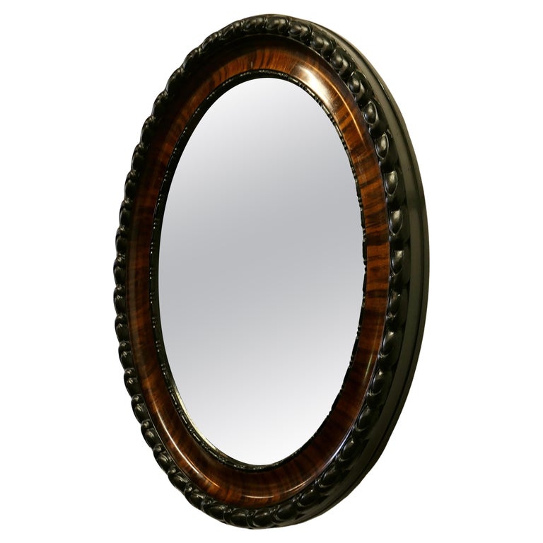 Edwardian Scumble Finish Oval Mirror For Sale at 1stDibs