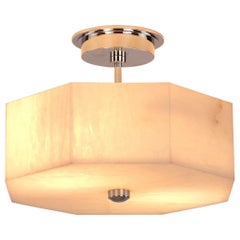 Used Wonderful Vaughan Oakley Alabaster Nickel 4 Semi Flush Ceiling Light Fixtures
