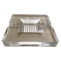 Posacenere quadrato in cristallo vintage Baccarat Art Deco/ Vide Poche