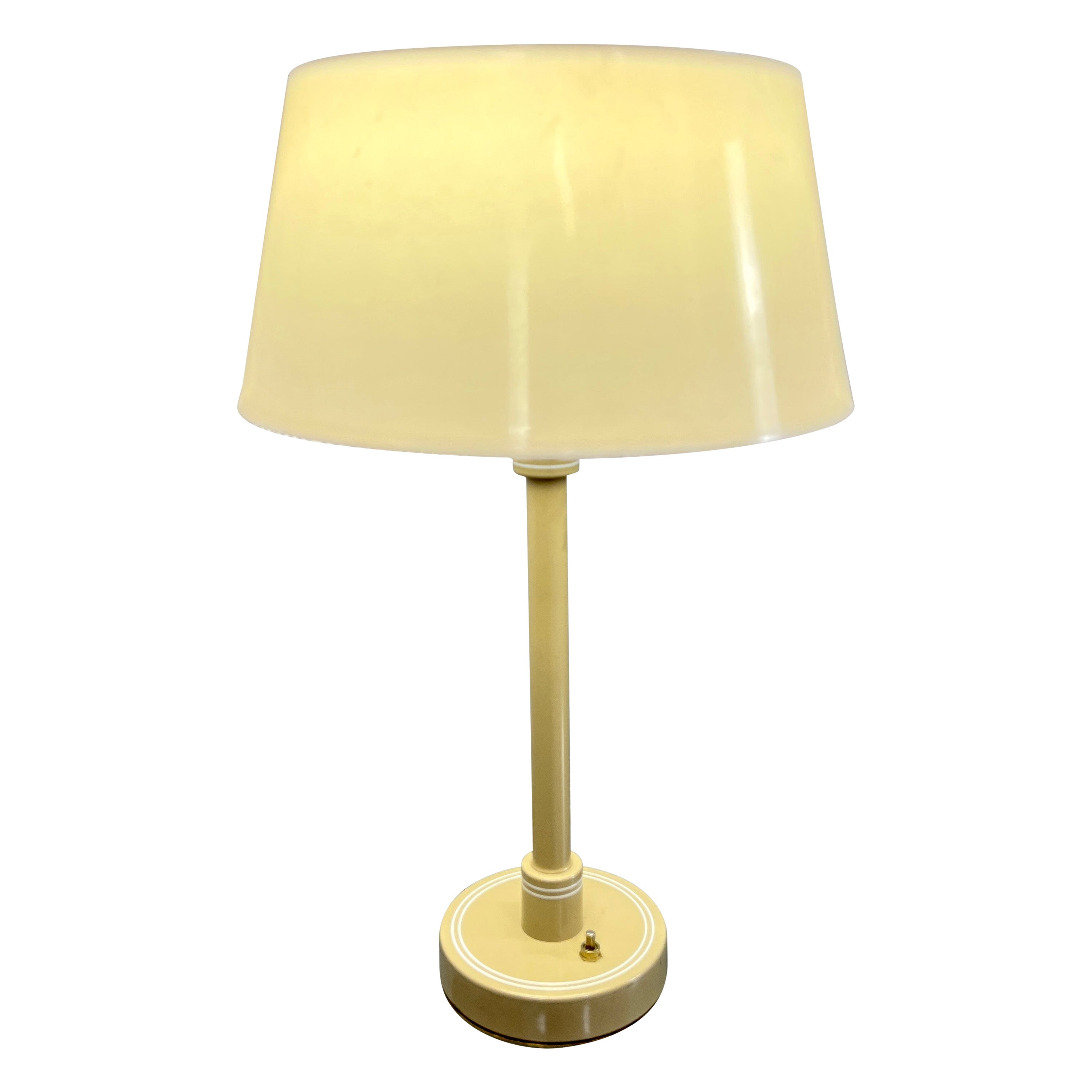 1960s Plastic Drum Shade Table Lamp For Sale