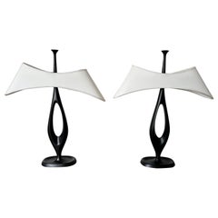 Pair of Lamps Cast Metal by Max Ingrand for Fontana Arte. Italy, 1950s