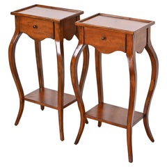 Hekman French Provincial Cherry Wood Nightstands, Pair