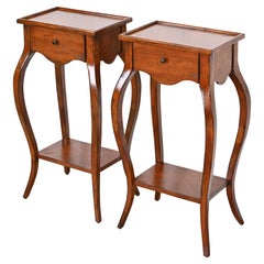 Vintage Hekman French Provincial Cherry Wood Nightstands, Pair