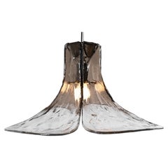 XL 1970s Tulip Murano Glass Pendant Lamp by Carlo Nason for Mazzega
