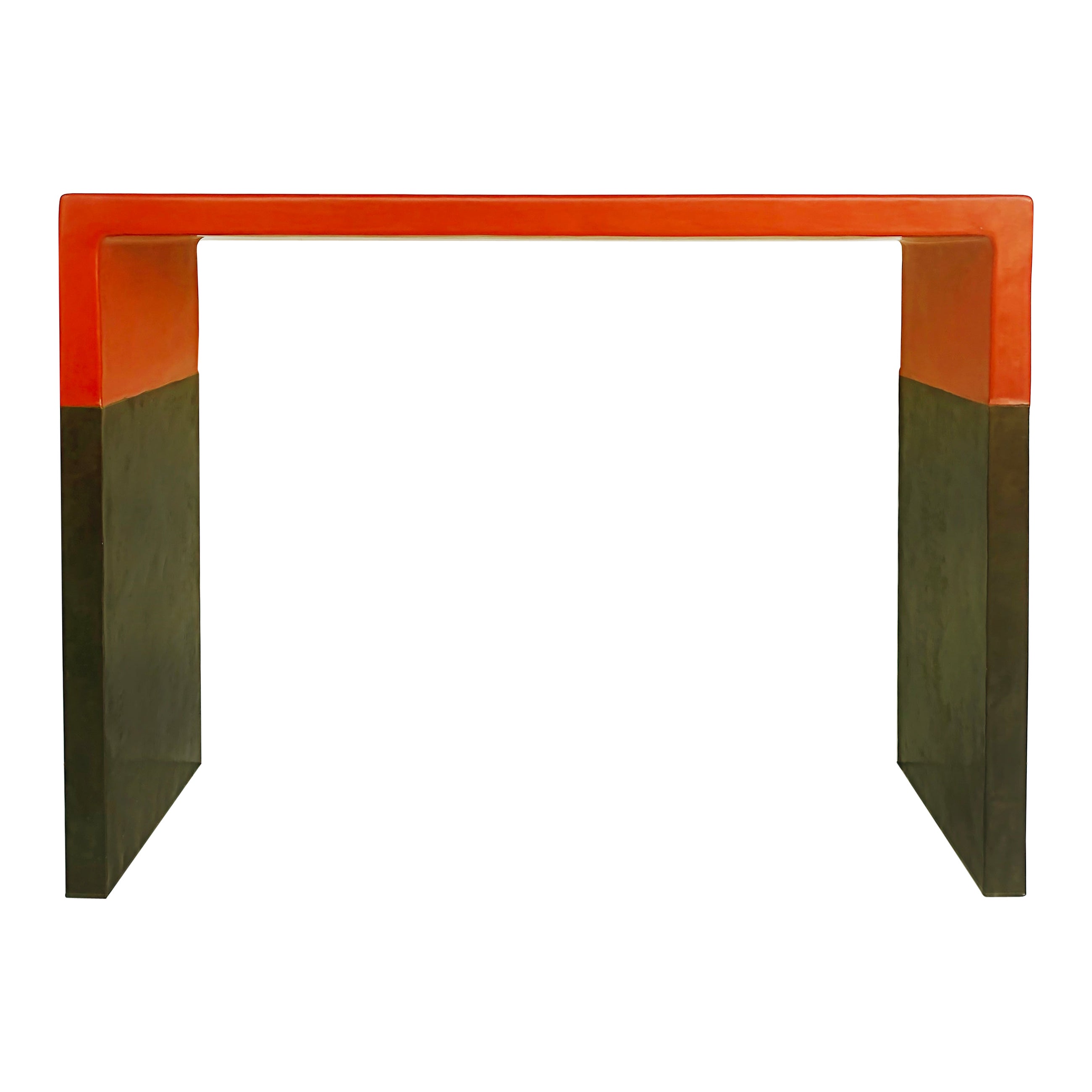 Robert Kuo Baker Furniture Lacquer, Copper Console Table, One-Off, circa 2000 For Sale