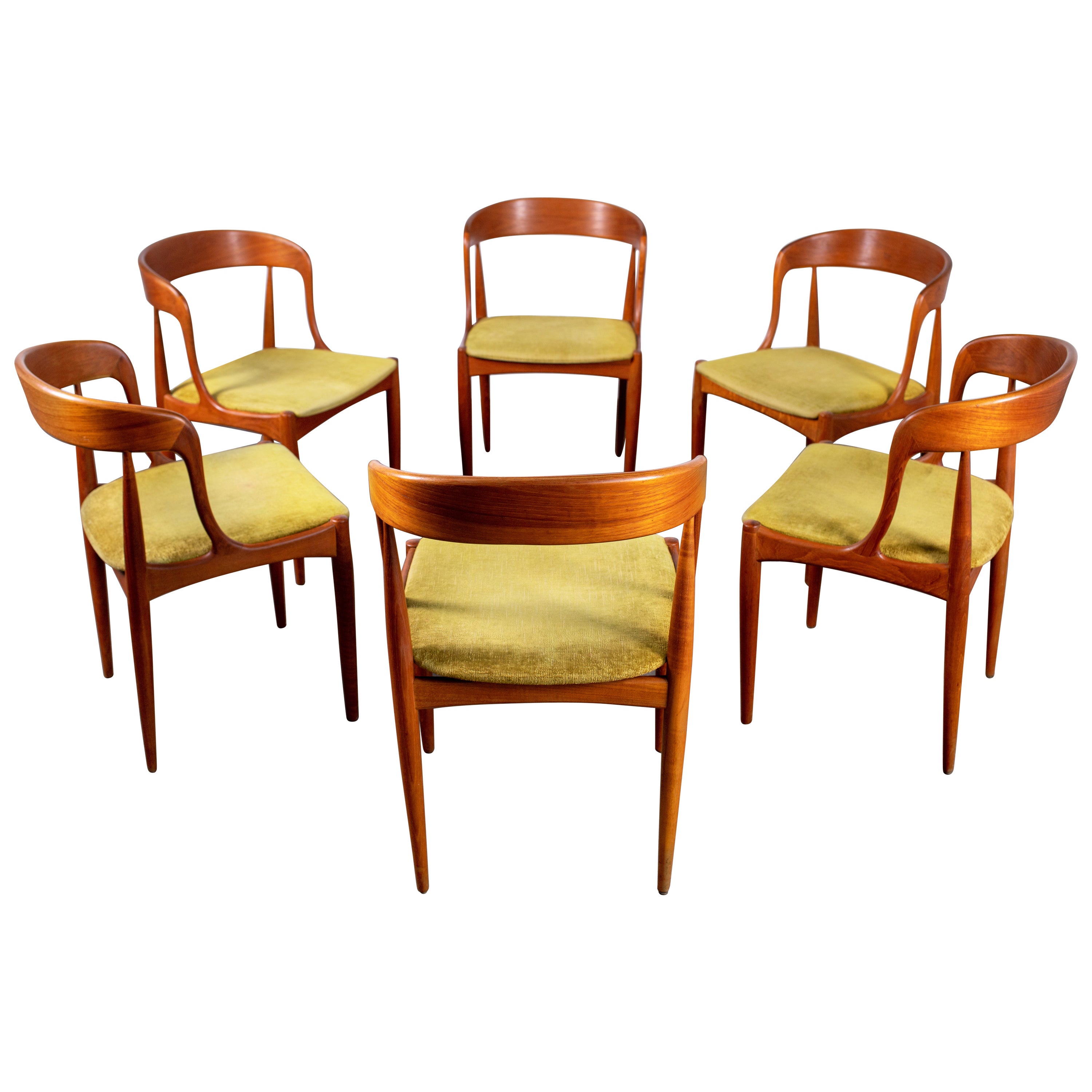 1960s Teak Johannes Andersen Dining Chairs for Uldum Denmark, Set of 6
